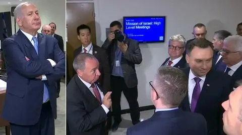 Premier Netanjahu w sali prezydent Duda na korytarzu. Nieporozumienie przed spotkaniem