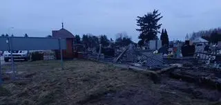 Kierowca stracił panowanie i wjechał w ogrodzenie cmentarza