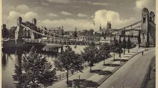 Kaiser Brücke, dzisiejszy most Grunwaldzki  z widokiem na ul Wybrzeże Wyspiańskiego, 1915-20