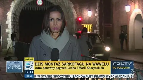 Montaż nowego sarkofagu pary prezydenckiej