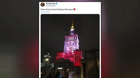 Biało-czerwony Pałac Kultury, Tusk dziękuje 