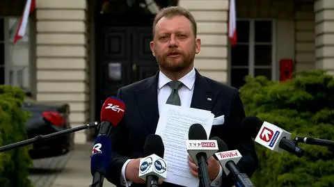 Minister zdrowia Łukasz Szumowski na popołudniowej konferencji prasowej