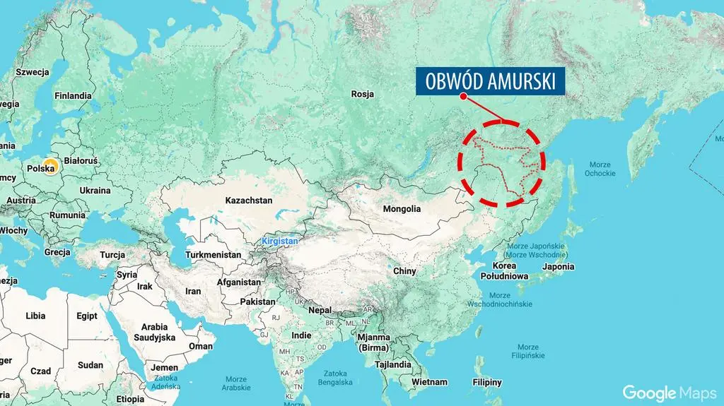Do zdarzenia doszło w obwodzie amurskim na Dalekim Wschodzie Rosji