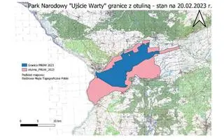 Granice Parku Narodowego Ujścia Warty i jego otuliny