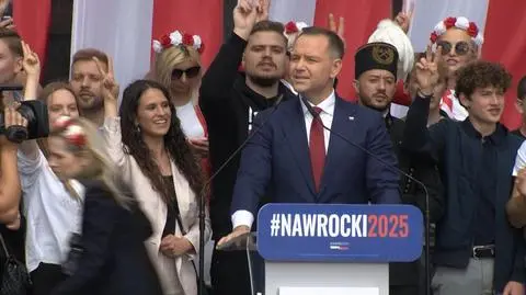 Wystąpienie Nawrockiego na marszu