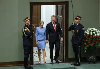 Tak powitano nową parę prezydencką w Sejmie