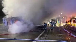 Wypadek na A2 wysokości miejscowości Tarnawa Rzepińska