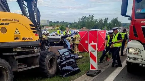 Wypadek na autostradzie A4 w Mysłowicach