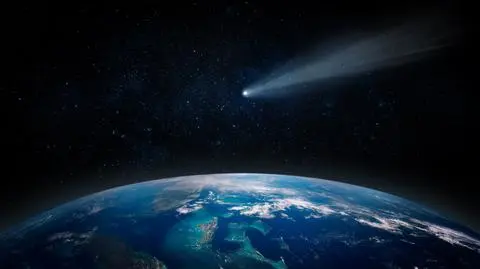 Asteroida mijająca Ziemię - wizualizacja
