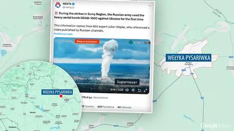 Rosjanie użyli ciężkiej bomby termobarycznej. Słup dymu o wysokości kilometra 