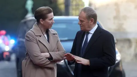 Donald Tusk i premier Danii Mette Frederiksen w Brukseli 