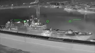 Atak na rosyjski okręt. Klatka z nagrania 