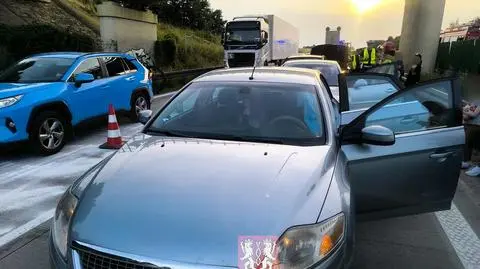 Karambol w pobliżu węzła Kostomłoty na autostradzie A4