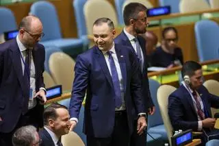 Karol Nawrocki w ONZ przed wystąpieniem na Zgromadzeniu Ogólnym (24.09.2025)