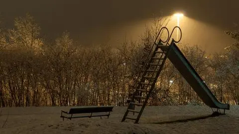 Śnieżna noc, mgła