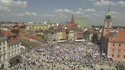 Manifestacja "Solidarności" na Placu Zamkowym