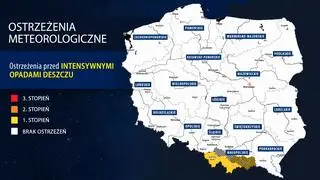 Ostrzeżenia IMGW przed intensywnymi opadami deszczu