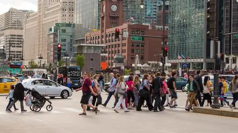 Chicago USA ludzie ulica tłum przechodnie