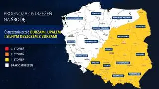 Prognoza zagrożeń IMGW na środę