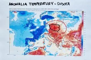 Anomalia temperatury - sobota