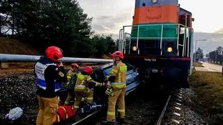 Zderzenie pociągu z samochodem