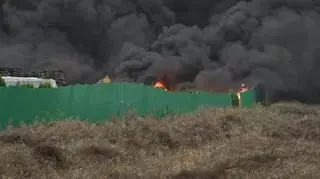 Pożar składowiska odpadów w Rzeczycy Ziemiańskiej