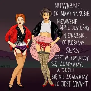 Rysunek artystki Marty Frej dla kampanii #tylkoTakOznaczaZgodę