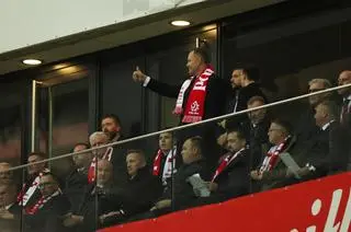 Karol Nawrocki oglądał mecz Polska-Holandia