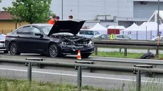 Zderzenie trzech samochodów na S8