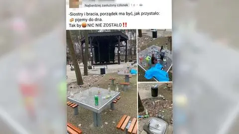 Imprezowali w parku, zostawili butelki po alkoholu i napojach. Mieszkańcy miasta oburzeni