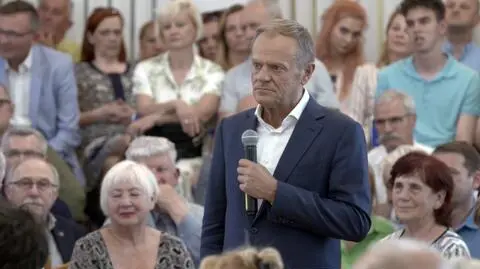 Donald Tusk na spotkaniu z mieszkańcami Stargardu