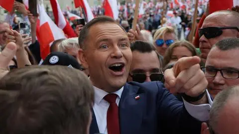 Karol Nawrocki na trasie "Wielkiego Marszu za Polską"