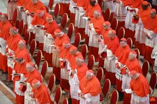 Cardinals in the Basilica of St. Piotr, April 23, 2025