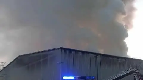 Pożar magazynu w Bochni