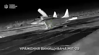 Moment ataku na myśliwiec MiG-29 na Krymie 