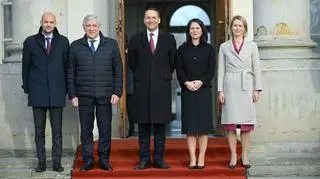 Jean-Noel Barrot, Antonio Tajani, Radosław Sikorski, Annalena Baerbock and Kaja Kallas in Warsaw