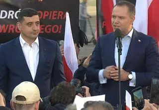 George Simion na wiecu Nawrockiego