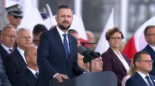 Władysław Kosiniak-Kamysz podczas przejęcia przez Karola Nawrockiego zwierzchnictwa nad armią