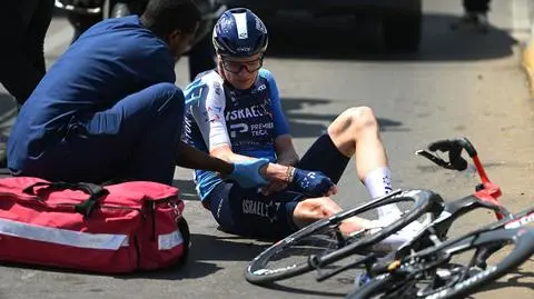 Rower w kawałkach, kolarz w szpitalu