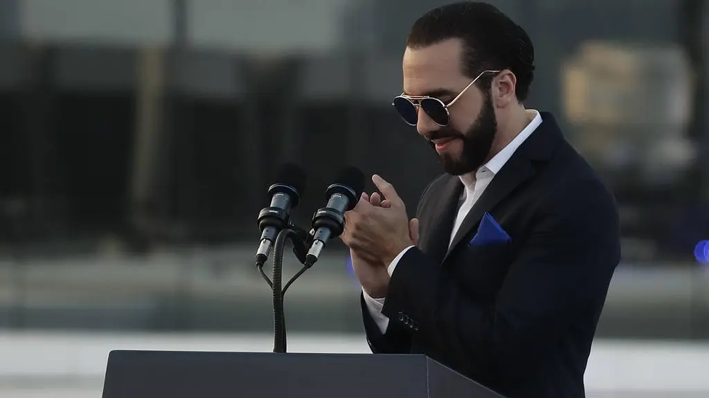 Nayib Bukele na zdjęciu z 15 kwietnia 2024 roku