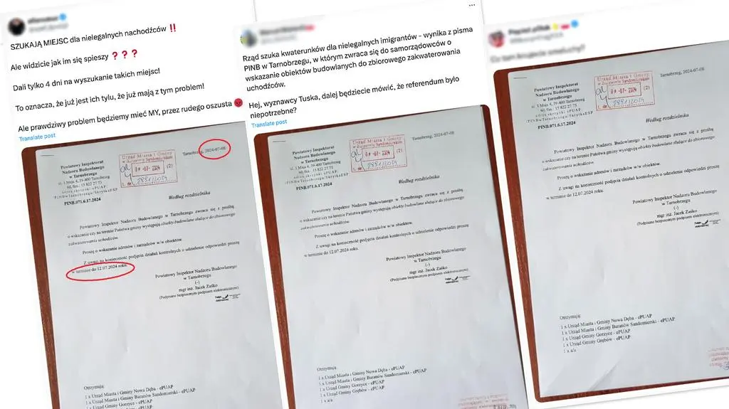 Posty internautów dotyczące pisma tarnobrzeskiego inspektoratu, które niosły fałszywy przekaz 