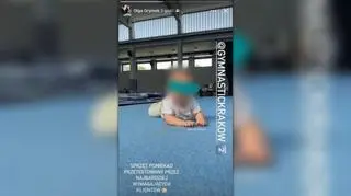 Zrzut ekranu z relacji Olgi Grymek, członkini zarządu Gymnastic, na nieotwartej jeszcze szkolnej hali