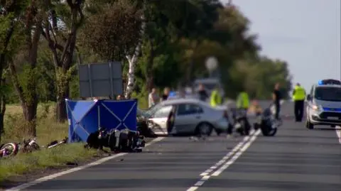 Wypadek w Miłosnej, nie żyje motocyklista. Śledztwo prokuratury
