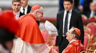 Kardynał Pietro Parolin w trakcie mszy w intencji wyboru papieża         