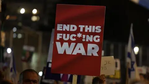Izraelski protest w sprawie uwolnienia zakładników Hamasu