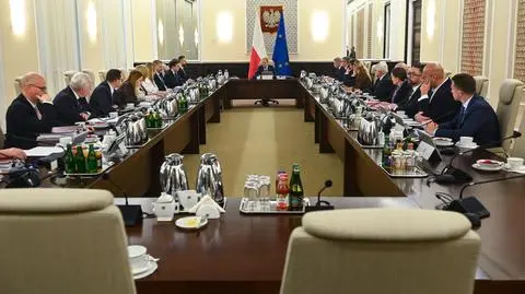 Premier Donald Tusk na posiedzeniu rządu w KPRM w Warszawie