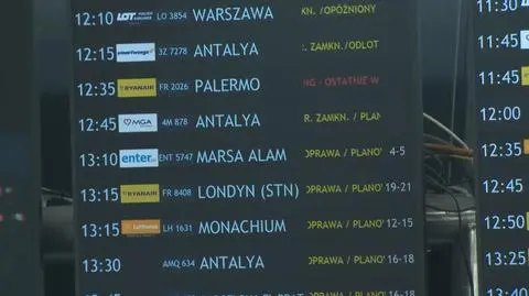 Tablica odlotów na wrocławskim lotnisku - 19.07.2025
