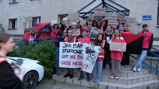 Strajk okupacyjny studentów w akademiku "Kamionka" w Krakowie