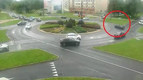 Kołobrzeg. Driftował po rondzie