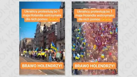 Holandia wstrzymuje pomoc Ukrainie? Film z demonstracji podstawą fake newsa